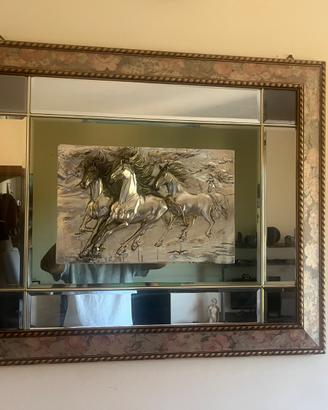 Quadro argento cavalli