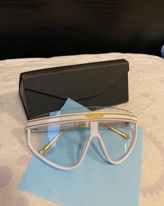 Occhiali da sole a mascherina avorio Dior Club M2U
