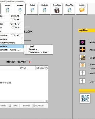 DIETA E CALCOLO NUTRIZIONALE (SOFTWARE ORIGINALE)