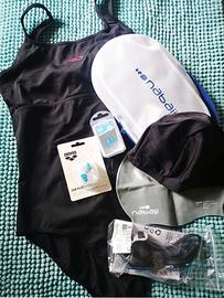 Kit nuoto donna per piscina nuovo sigillato