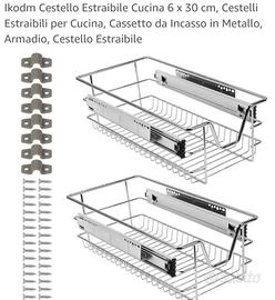 6 Cestelli estraibili cucina 6x30