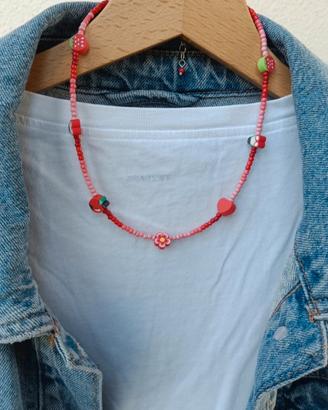 Collana dell'amicizia con perline rosse