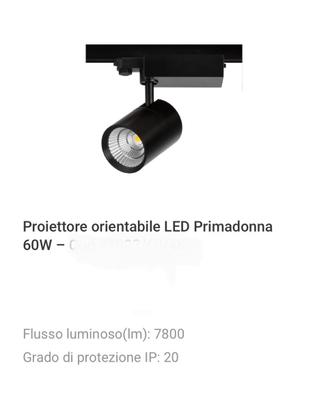 Proiettore LED orientabile su binario