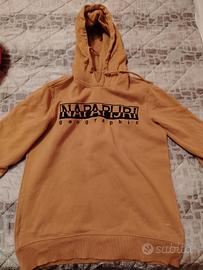 felpa con cappuccio senape