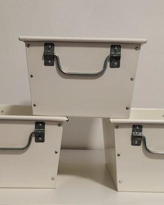 3 scatole in metallo avorio Ikea