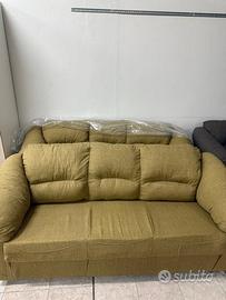 Divano in tessuto 3 posti giallo nuovo