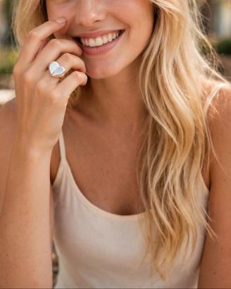 Anello argento a forma di cuore