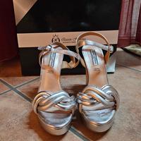 Sandali argento , tacco 100 37