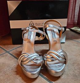 Sandali argento , tacco 100 37