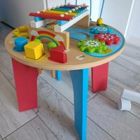 Tavolino legno musicale e motorio 2 in 1