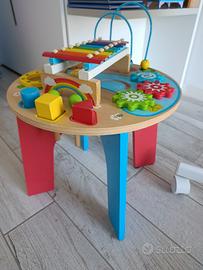 Tavolino legno musicale e motorio 2 in 1