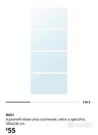 Panelli  AULI in vetro specchio per armadio pax