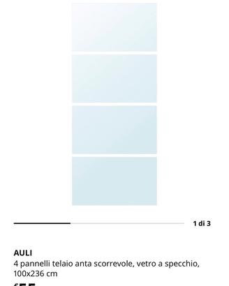 Panelli  AULI in vetro specchio per armadio pax