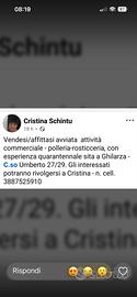 Attività commerciale Rosticceria Lavoro