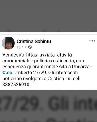 Attività commerciale Rosticceria Lavoro