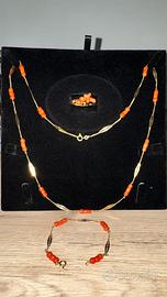 Completto oro e corallo