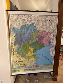 Cartina Triveneto 100x140 da appendere