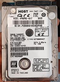 Hard Disk HGST da 500gb da 2.5"