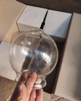 Lotto 5 globi trasparenti a doppio collo