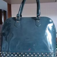 Borsa da donna in vernice grigia