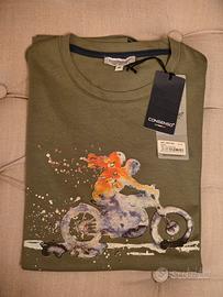 t-shirt Consenso kaki con motocicletta M
