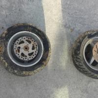 2 gomme complete di cerchi e dischi per minimoto