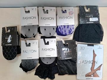 Lotto 9 collant calze a rete Calzedonia tg. M/L 