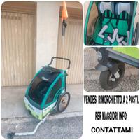 Rimorchio e passeggino a 2 posti per bici 