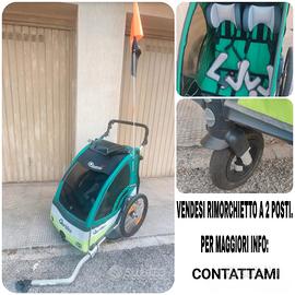 Rimorchio e passeggino a 2 posti per bici 