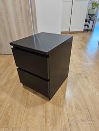Comodino Ikea Malm 2 cassetti colore wengè 40x55cm