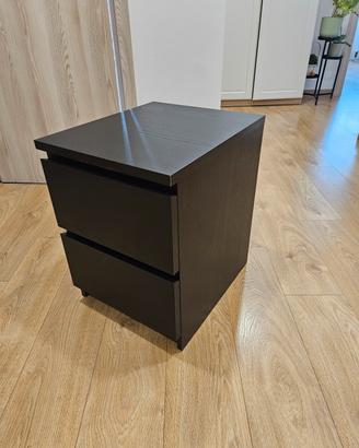 Comodino Ikea Malm 2 cassetti colore wengè 40x55cm