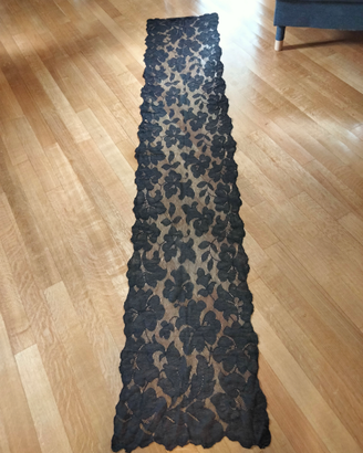 Sciarpa scialle mantilla pizzo fiori antico