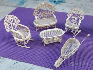 mobili da giardino per casa delle bambole 