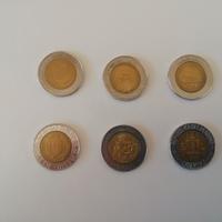 Sei monete da 500 lire bimetalliche San Marino