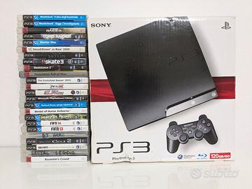 PS3 PlayStation 3 con scatola e giochi