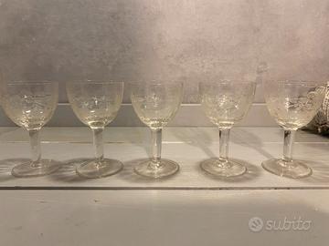 Set 5 bicchierini Sherry o Porto in cristallo