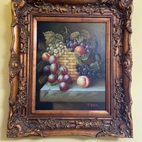 Quadro dipinto a mano con cornice dorata