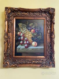 Quadro dipinto a mano con cornice dorata