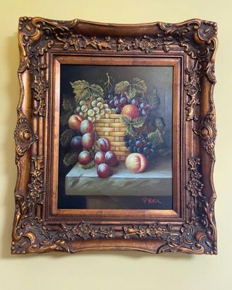 Quadro dipinto a mano con cornice dorata