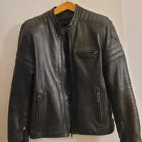 Giubbotto moto Clover in pelle nero