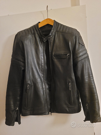 Giubbotto moto Clover in pelle nero
