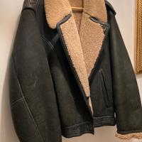 Bomber aviatore in pelle B-3 in shearling