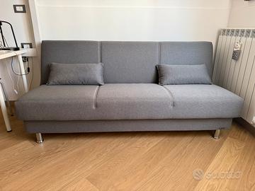 Divano letto Clark grigio con cassettone