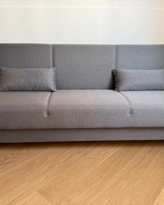Divano letto Clark grigio con cassettone