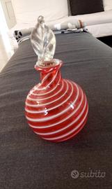 Vaso da profumo  vetro di Murano lavorato a canne.