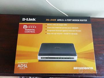 Modem Router ADSL cablato D-Link 4 porte DSL-2542B