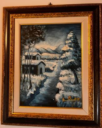Quadro a olio “Fantasia” con cornice e certificato