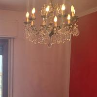 Set 4 Lampadari Cristallo e Ottone Stile Impero