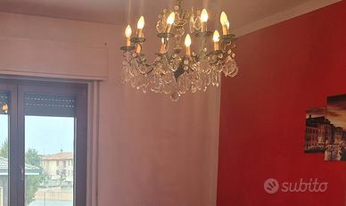 Set 4 Lampadari Cristallo e Ottone Stile Impero