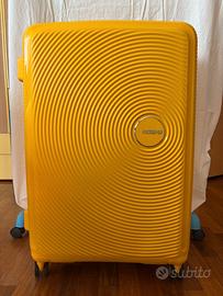 Valigia American Tourister gialla rigida grande 4